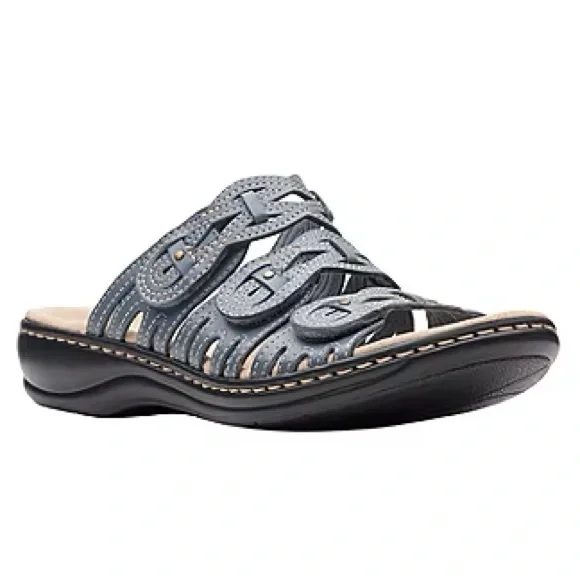 Clarks Leisa Faye blue grey sandals women’s 12 - Picture 1 of 7